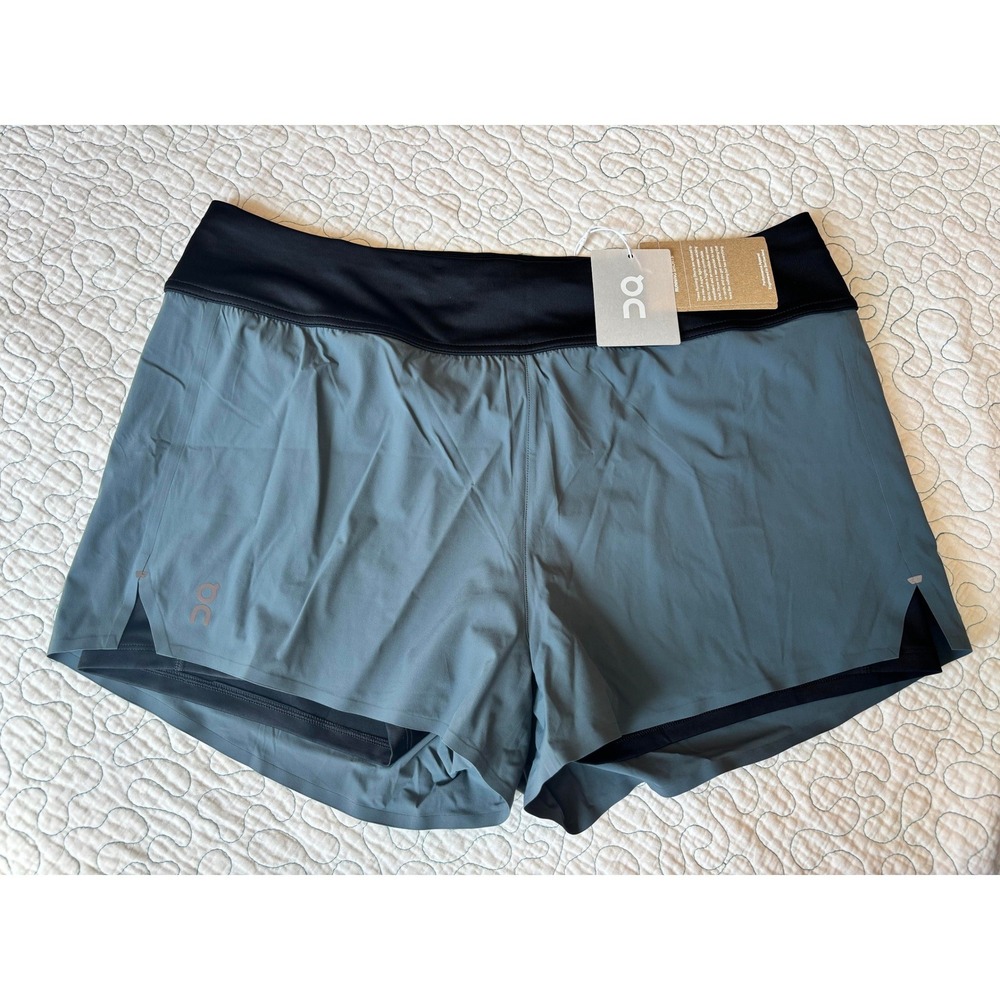 On Running Womens Shorts Gray Black Lightweight Technical Activewear Size XL